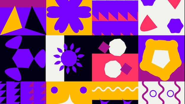 Geometric design background cool abstract shape compositions with purple black and orange color