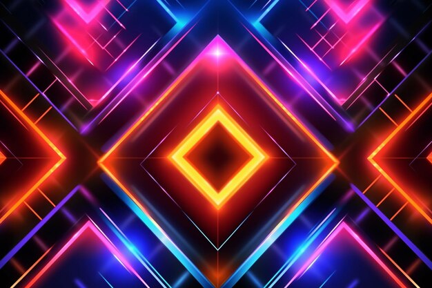 Geometric design neon lights background