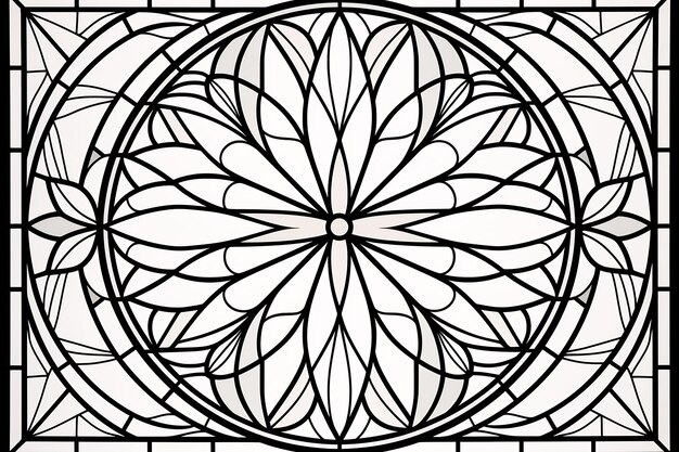 a geometric design with a large flower on it