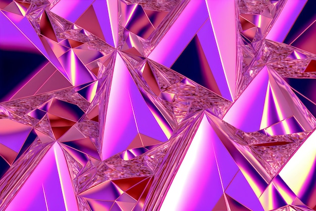 Геометрические фигуры в голографическом стиле розово-фиолетовые тона иллюстрации