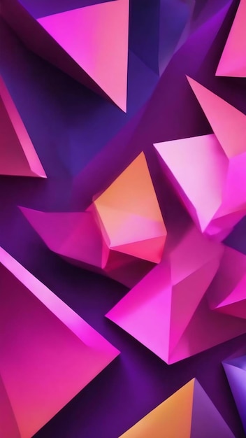 Geometric figures holographic style tone pink and purple illustration