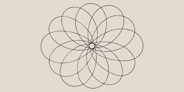 geometric flower shape generating concentric circles creating abstract background