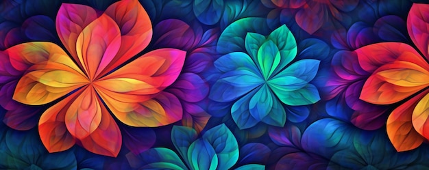 Geometric flowers vivid colors wallpaper texture