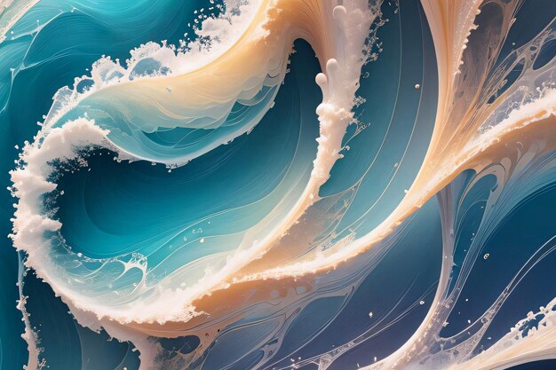 Geometric fractal motion fluid waves background wallpaper