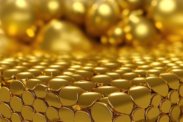 Geometric gold background Ai render