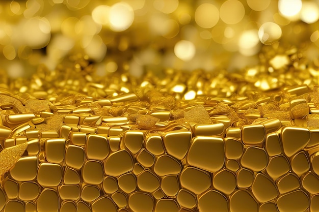 Geometric gold background Ai render