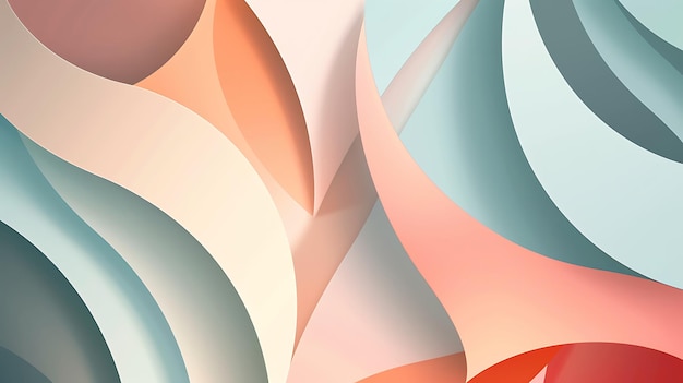 geometric harmony abstract minimal composition with layers and curved lines in soft light