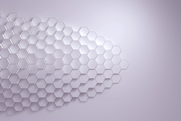 Geometric hexagon pattern background 3D rendering