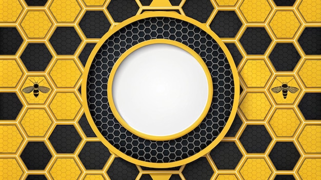 Geometric honeycomb pattern with circular frame