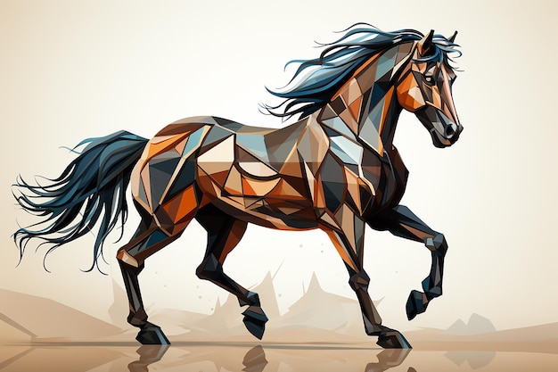 Premium AI Image | geometric horse illustration AI generated