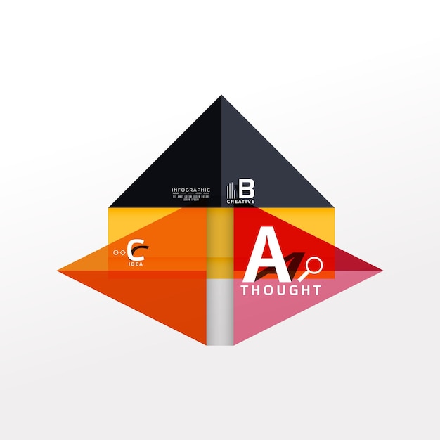 geometric infographic banner paper info a b c option diagram created with color shapes vector illustration