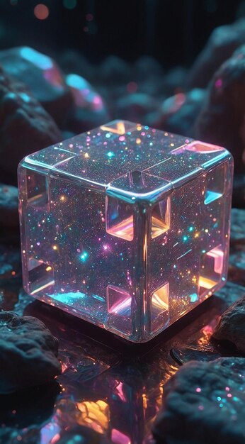 Photo geometric isometric cube pattern