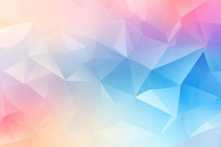 Photo geometric lines abstract crystalline pale yellow baby pink sky blue panoramic background generative