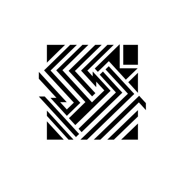 テキストとジオメトリックロゴ 20th エンブレム ロゴと正方形のフレーム コラージュ シンプルなクリエイティブデザインコンセプト