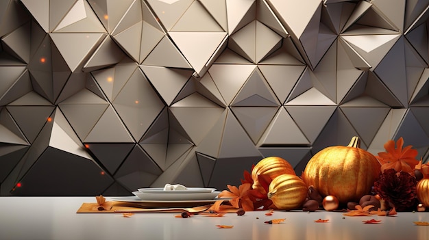 Geometric metallic Thanksgiving background