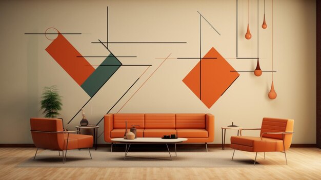 Foto geometric midcentury modern background