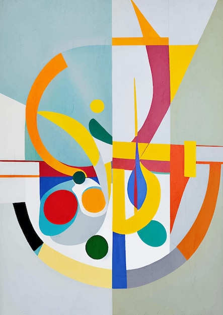 Geometric Modern Colorful Composition Figurative Art Print