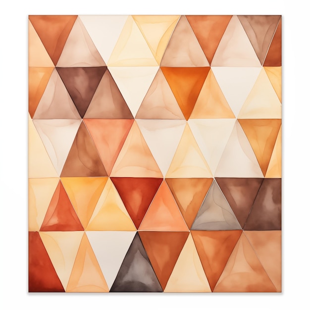 Geometric modern wall art printable watercolor background poster print sublimation brown color