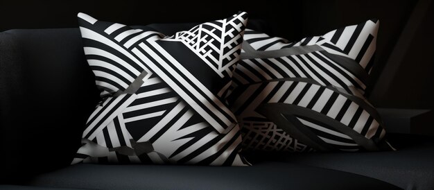 Photo geometric monochrome hipster pillow design