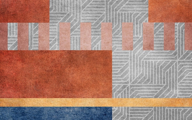 Geometric pattern of blue and orange