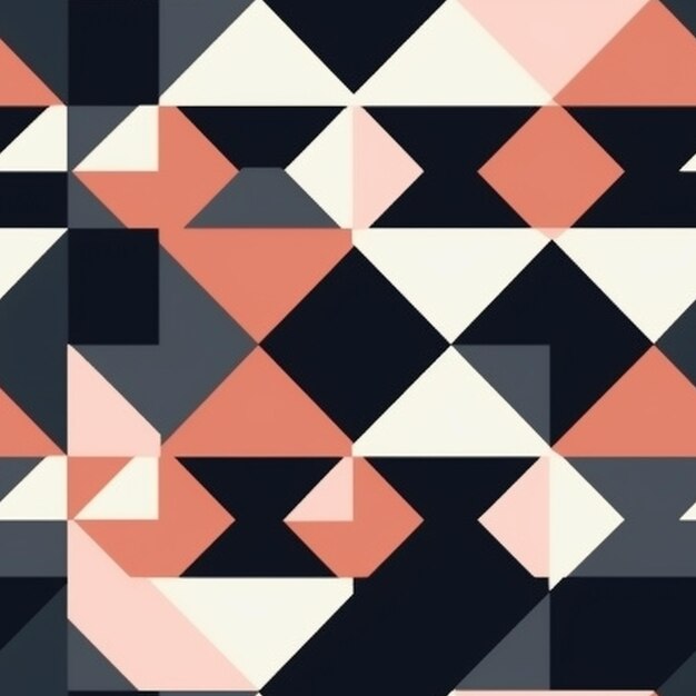 A geometric pattern with black and pink squares.