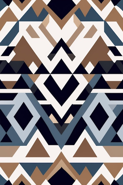 A geometric pattern with a blue and white background.