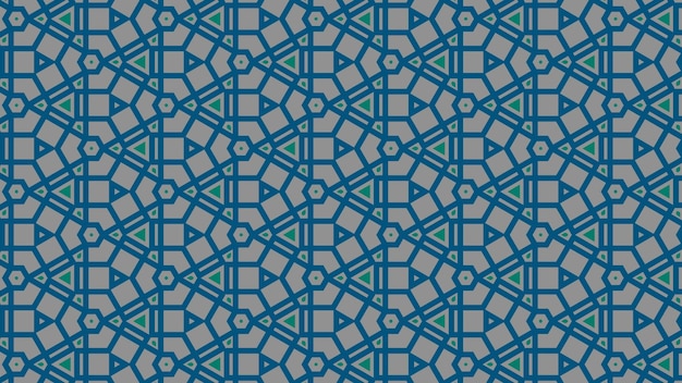 A geometric pattern with geometric shapes and triangles.