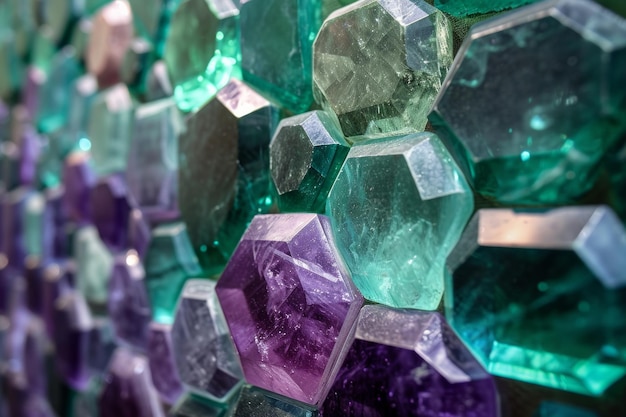 Geometric patterns of emerald and amethyst a symphony of opulent shapes and colors