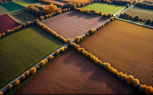 Foto modelli geometrici nei terreni agricoli e nei campi coltivati