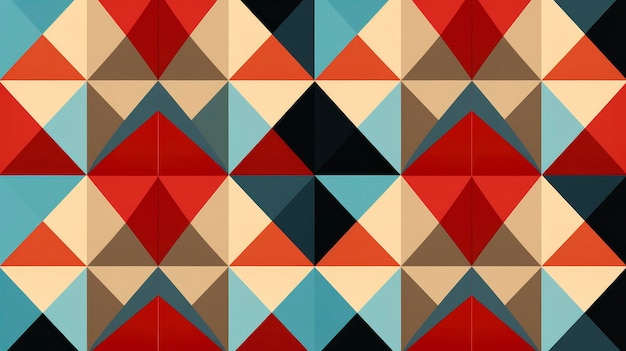 Geometric patterns with contrasting color palettes Created with Generative AI technology