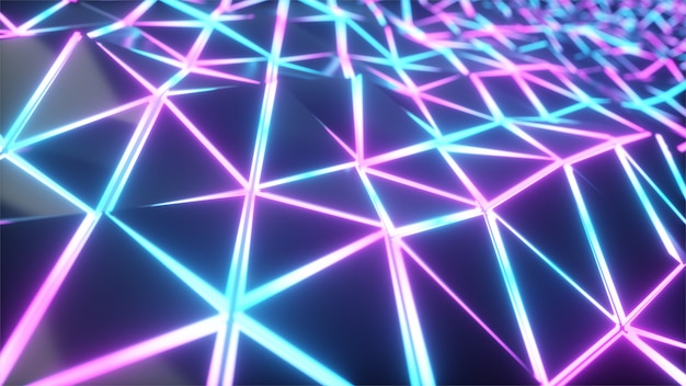 Geometric poly light triangles motion background