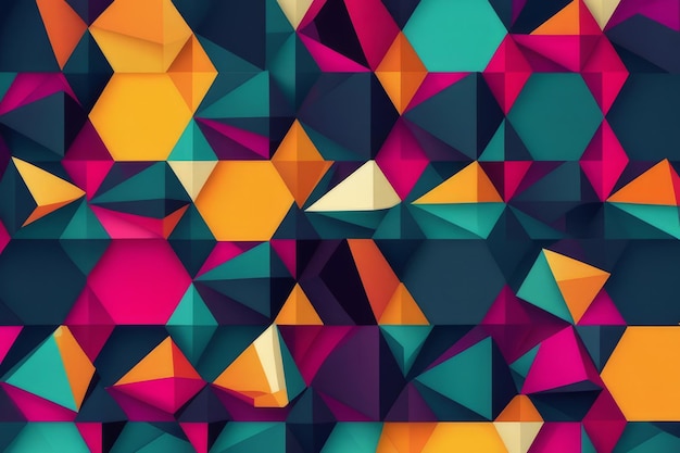 Photo geometric poly shapes vibrant flat design wallpaper background