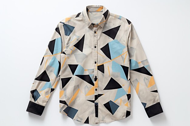 Фото Мода на рубашку с геометрической печатью