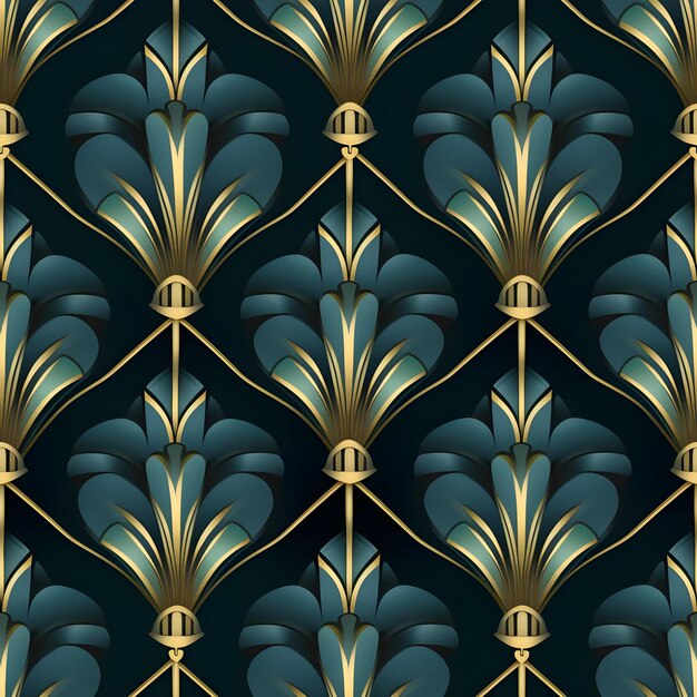 Geometric Realistic luxury art deco Seamless pattern background