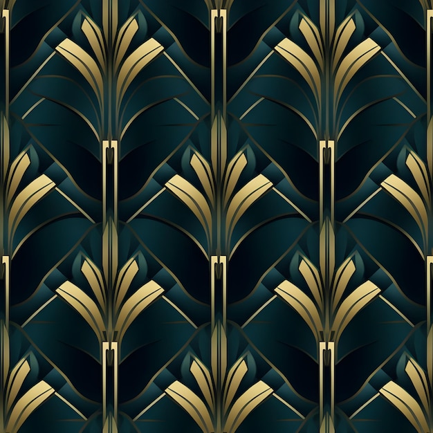 Geometric Realistic luxury art deco Seamless pattern background