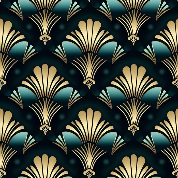 Photo geometric realistic luxury art deco seamless pattern background