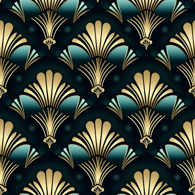 Geometric Realistic luxury art deco Seamless pattern background