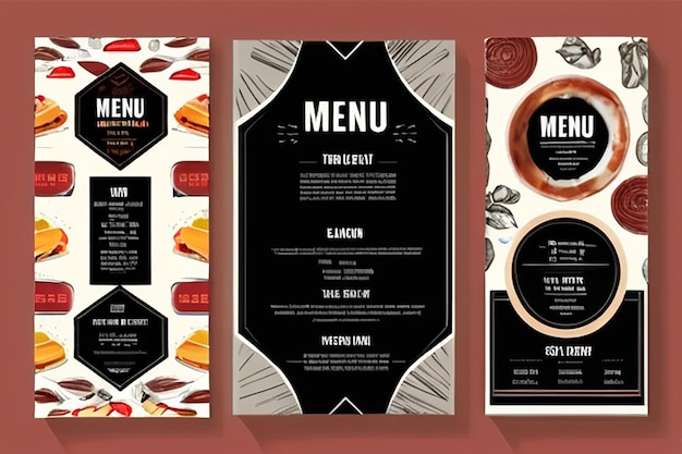 Photo geometric restaurant cafe menu template design food flyer