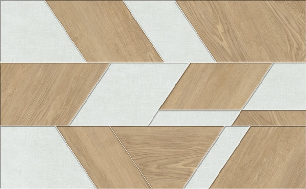 Photo geometric seamless decor made of wood marble concrete cement and stone