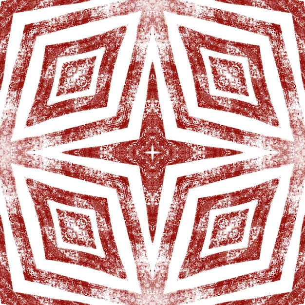 Geometric seamless pattern. Wine red symmetrical kaleidoscope background. Hand drawn geometric seamless design. Textile ready immaculate print, swimwear fabric, wallpaper, wrapping.