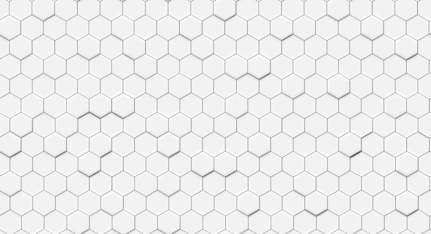 Geometric seamless pattern with white volumetric hexagons