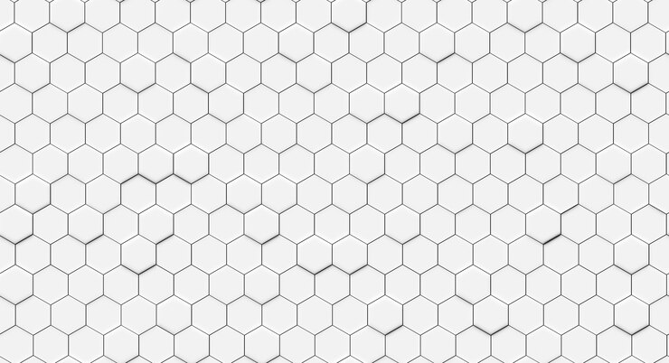 Photo geometric seamless pattern with white volumetric hexagons