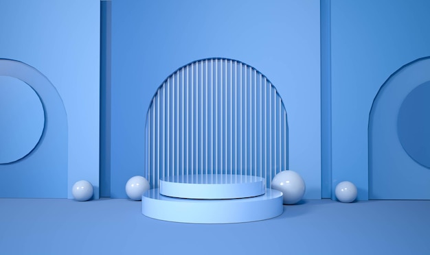 Geometric shape podium for product 3d rendering