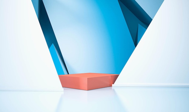 Photo geometric shape podium for product 3d rendering