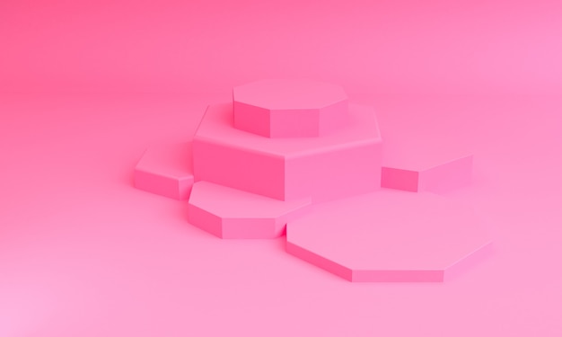 Geometric shape scene Minimal style,  3d rendering.