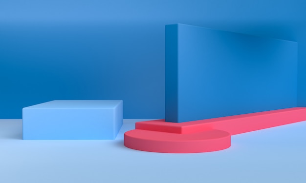 Geometric shape scene Minimal style,  3d rendering.