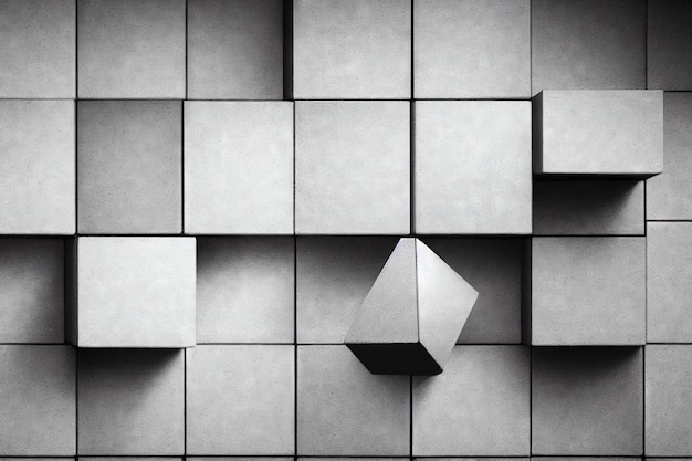 Geometric shape textured grey blocks pattern