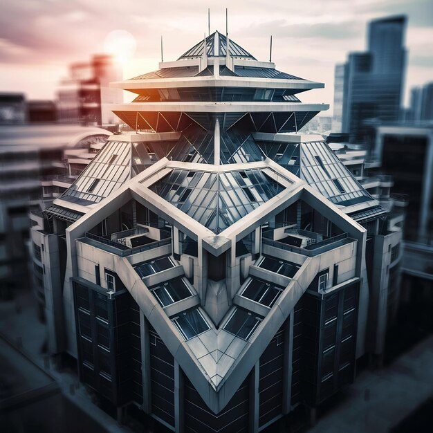 Foto tetto di edificio a forma geometrica