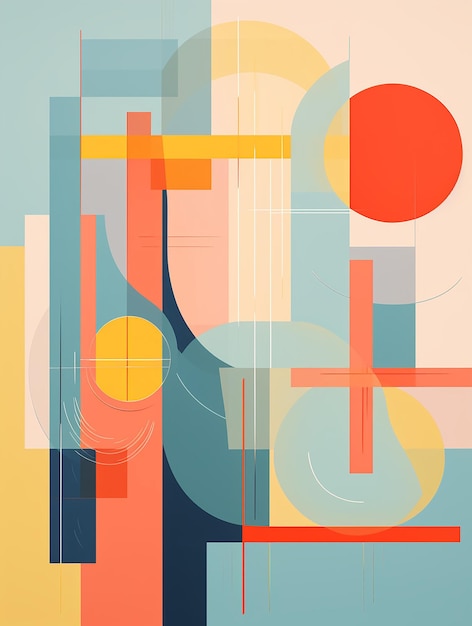 Geometric Shapes Abstract Brushstrokes and Unusual Textures in Dynamic Abstract Compositions