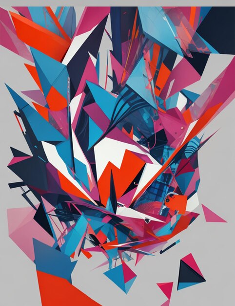 geometric shapes abstract brushstrokes and unusual textures Generated Ai